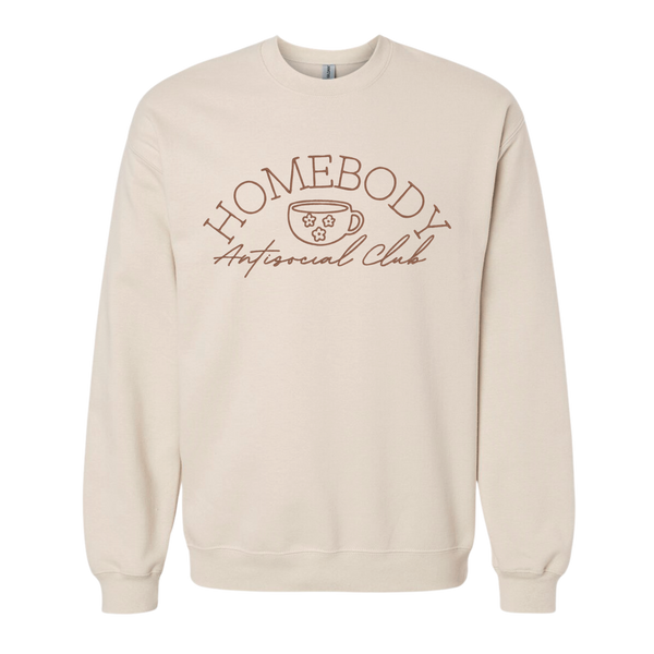 Homebody Antisocial Club Embroidered Sweatshirt