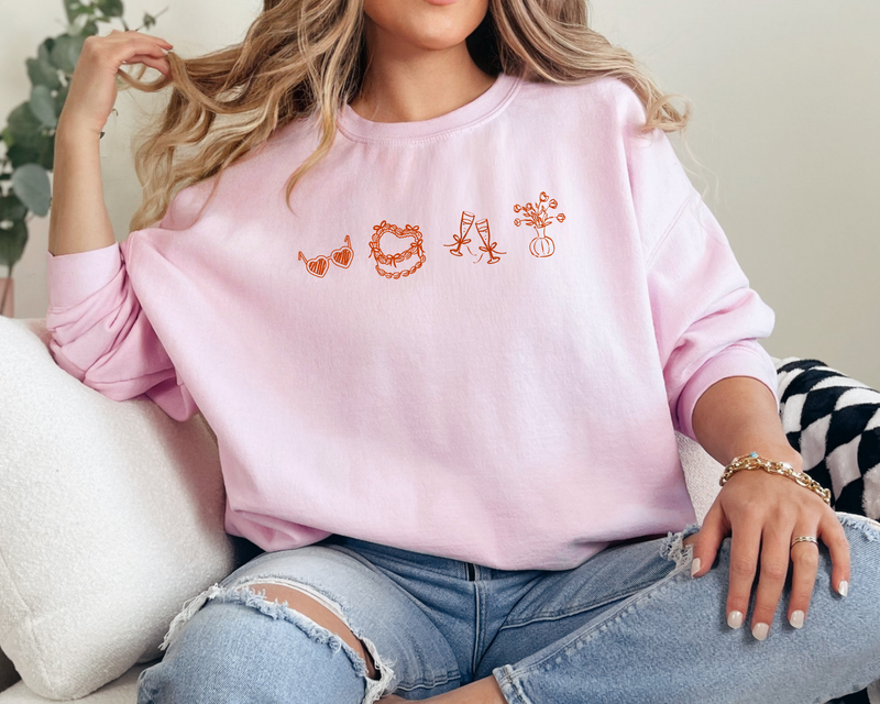 Whimsical Love Embroidered Sweatshirt