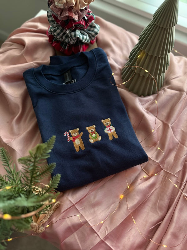 Holiday Bears Embroidered Sweatshirt
