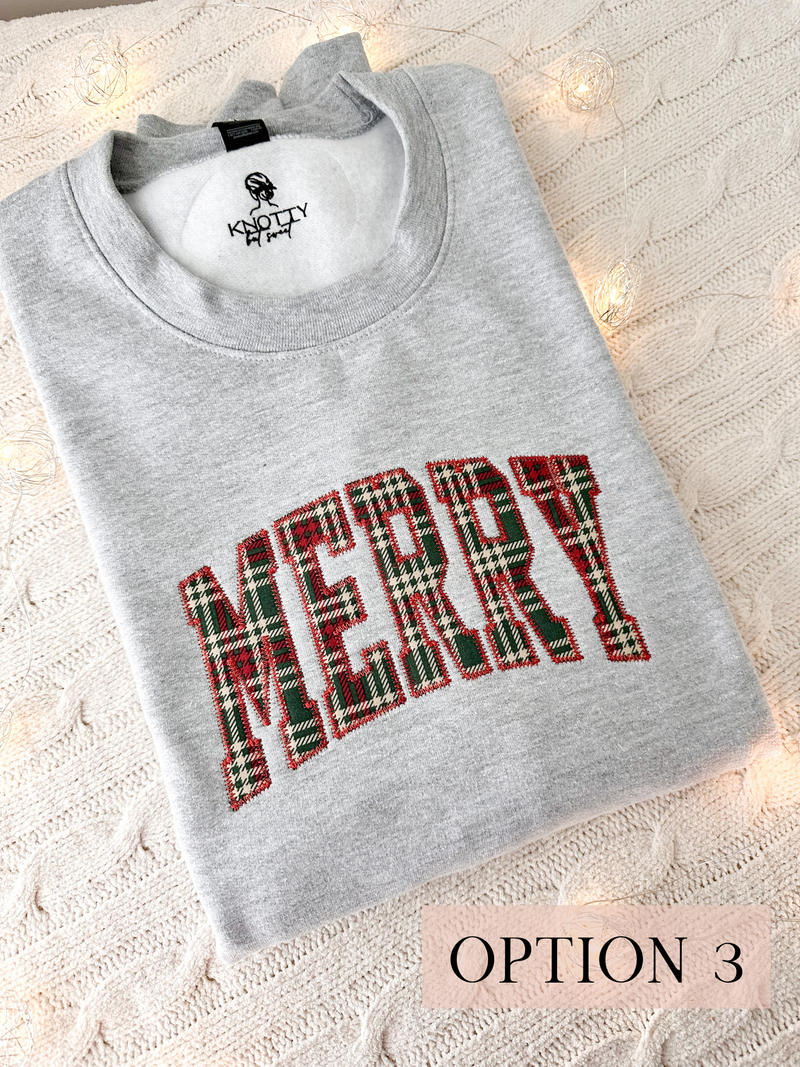 *LIMITED* Merry Applique Embroidered Sweatshirt