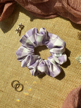 Lavender Gingham Activewear Scrunchies