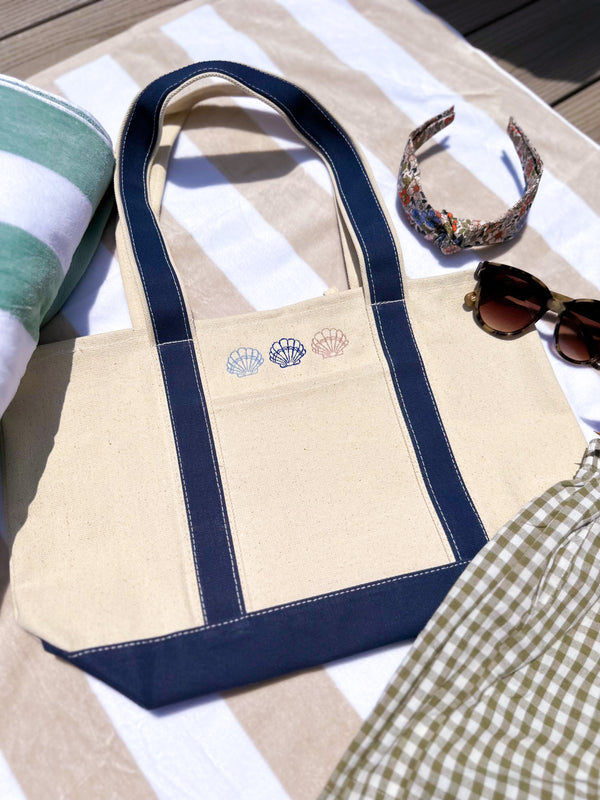 Seashells Embroidered Tote Bag