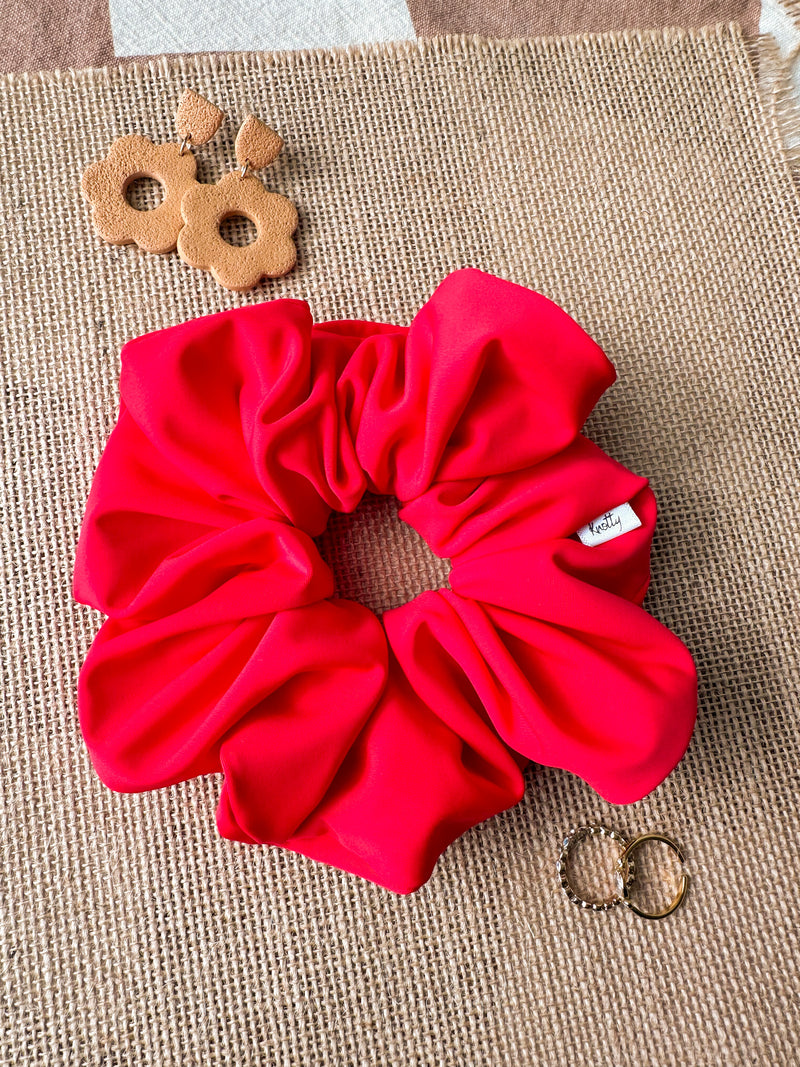 Cherry Red Activewear Scrunchies