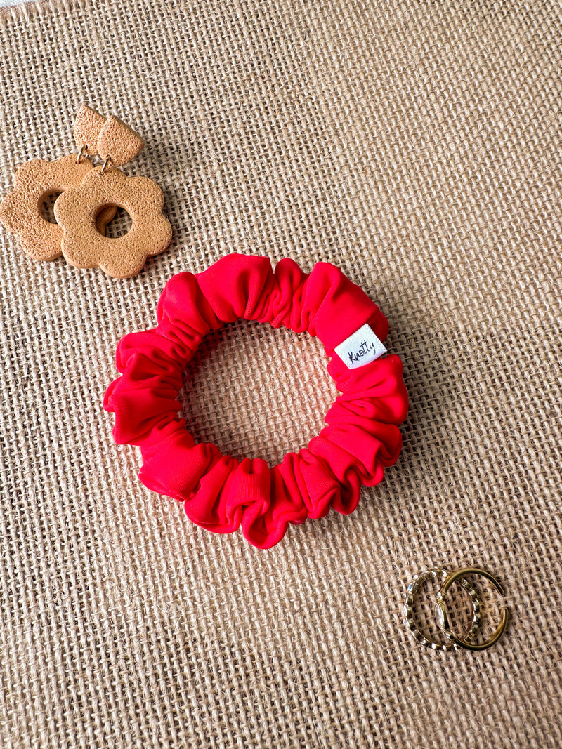 Cherry Red Activewear Scrunchies