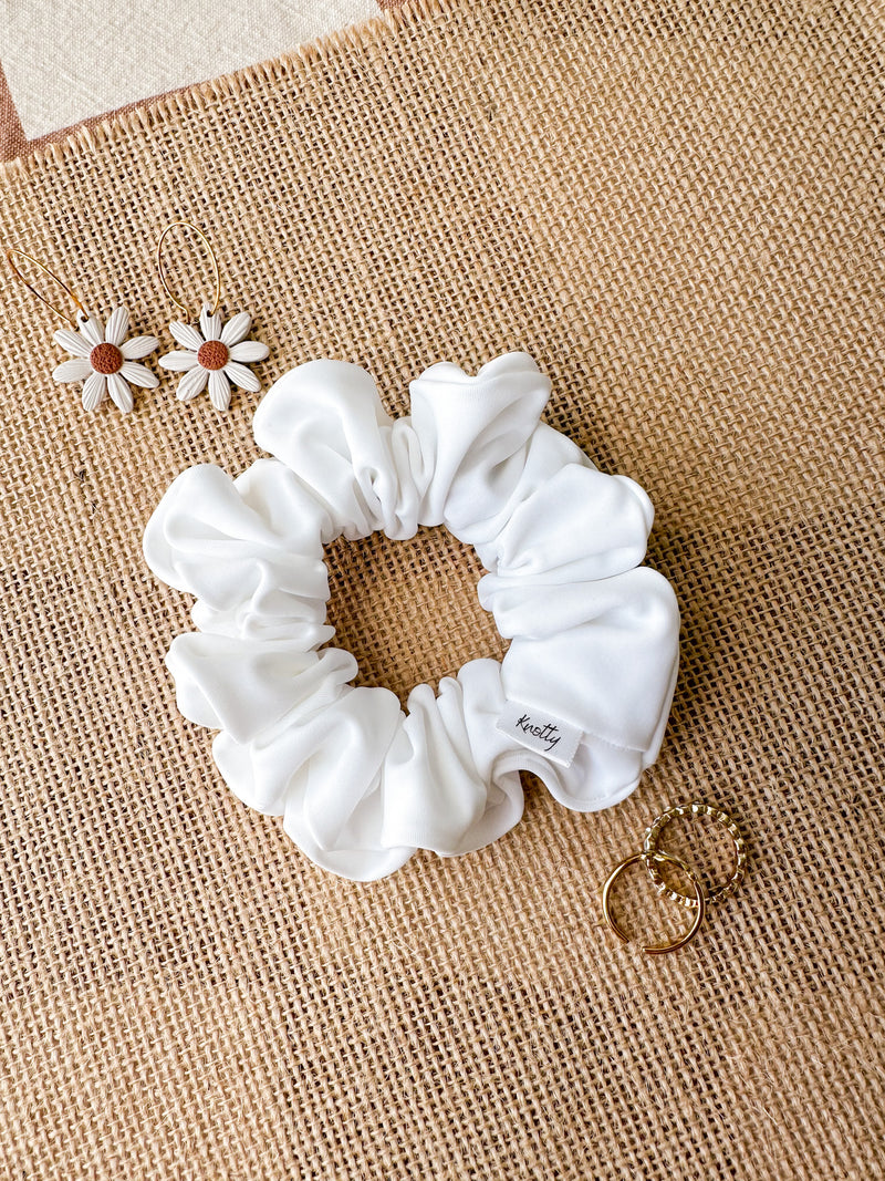 White Activewear Scrunchies