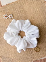 White Activewear Scrunchies