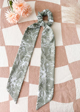 Sage Floral Scrunchie Scarf