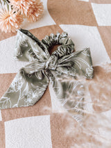 Sage Floral Scrunchie Scarf