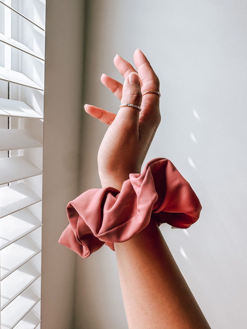 White Activewear Scrunchies