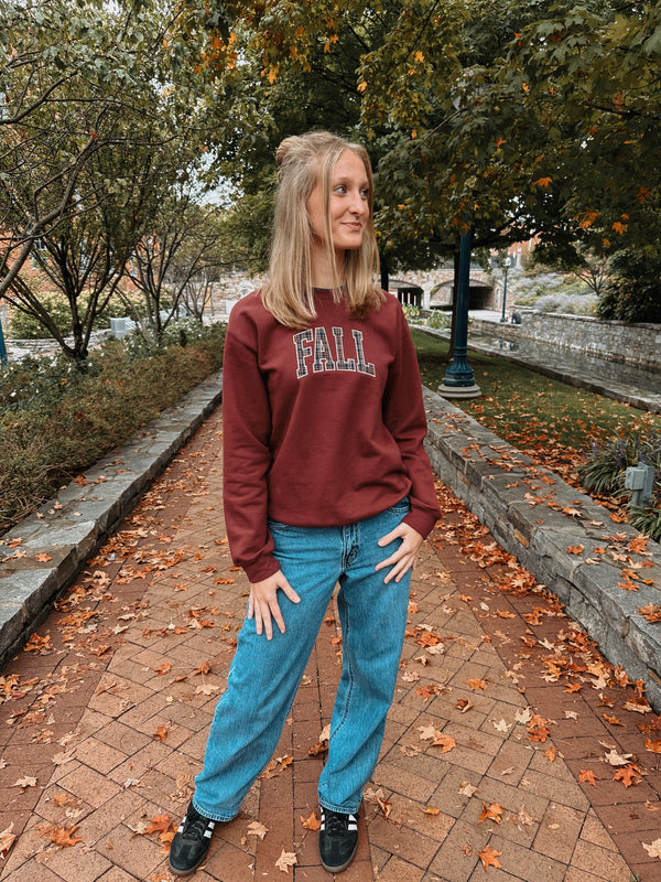 Fall Applique Embroidered Sweatshirt