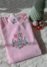 Merry and Bright Embroidered Crewneck