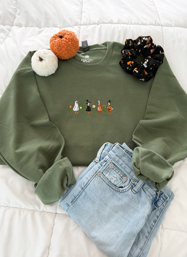 Spooky Goose Embroidered Sweatshirt (Tee)