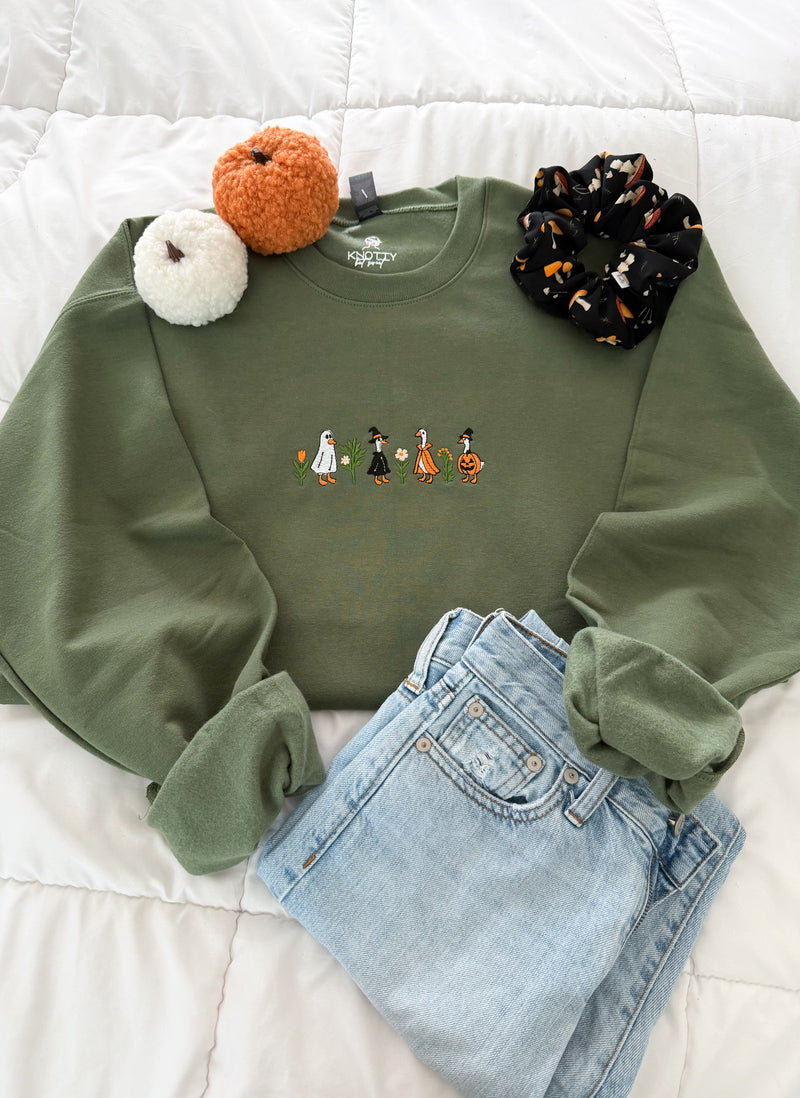 Spooky Goose Embroidered Sweatshirt (Tee)