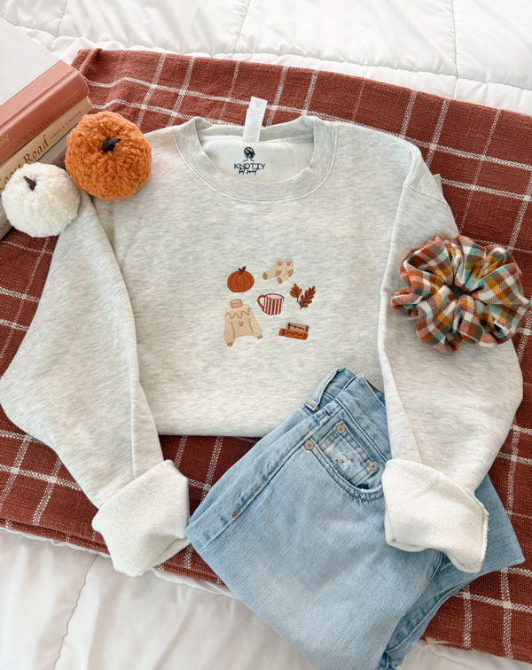 Cozy Fall Embroidered Sweatshirt