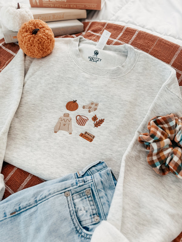 Cozy Fall Embroidered Sweatshirt