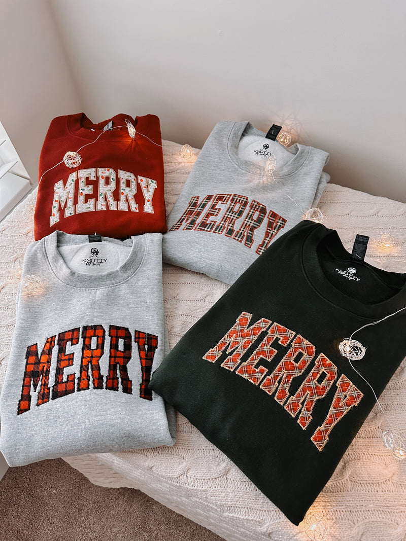 *LIMITED* Merry Applique Embroidered Sweatshirt