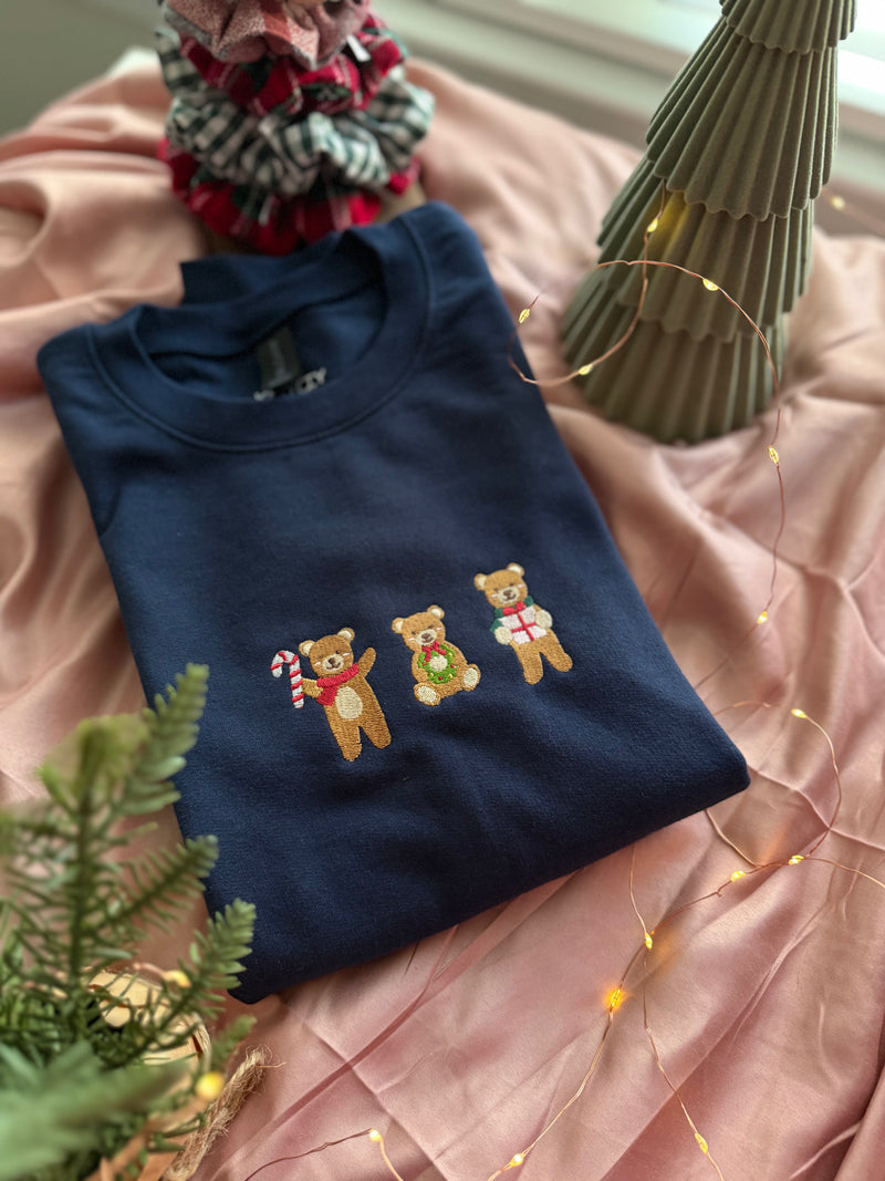 Holiday Bears Embroidered Sweatshirt