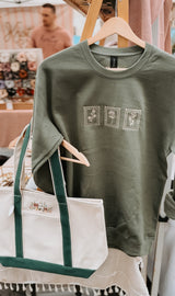 Floral Stamps Embroidered Sweatshirt