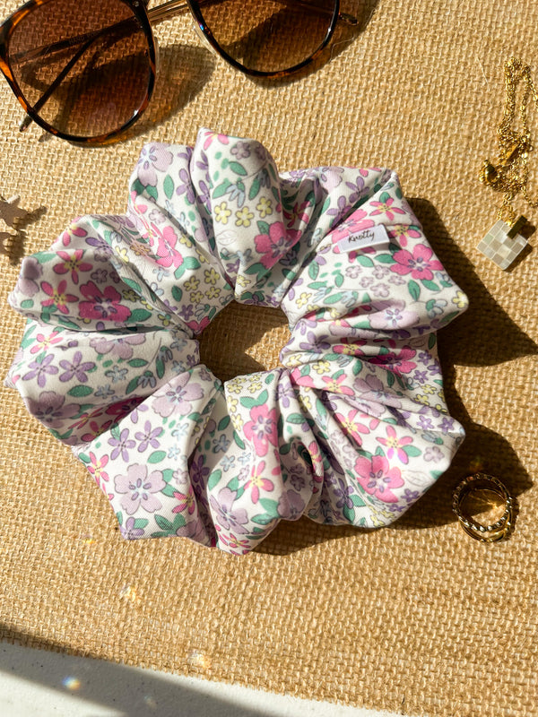 Violet Florals Activewear Scrunchies