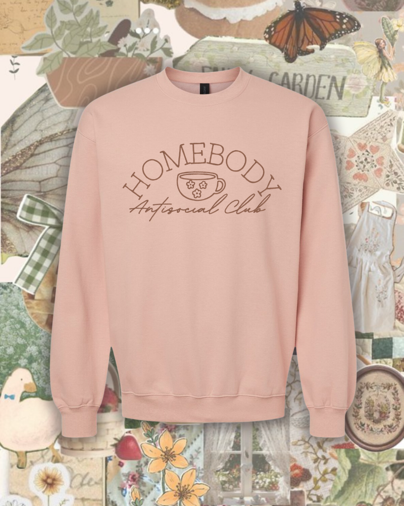 Homebody Antisocial Club Embroidered Sweatshirt