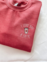 Latte Love Embroidered Crew